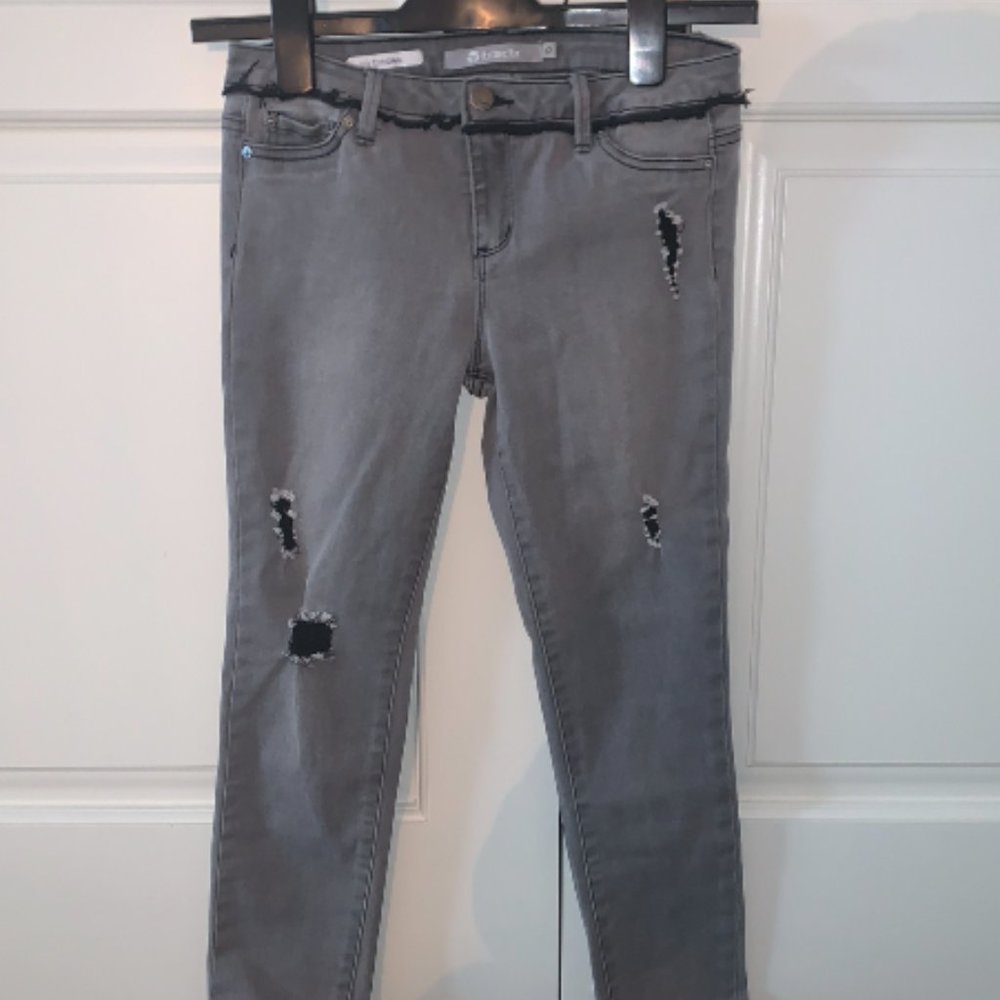 Grey Girls Ripped Jeans